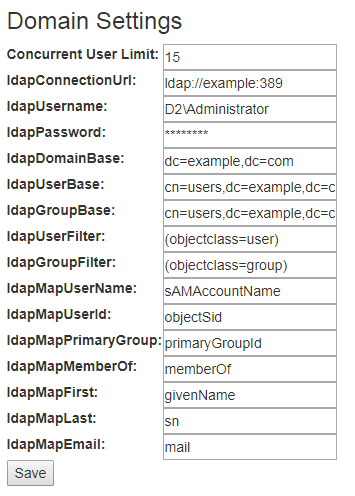 Domain Settings