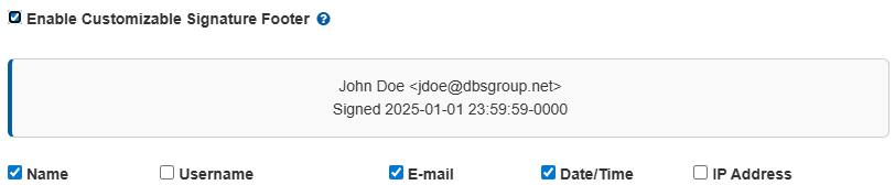 Signature Footer Options