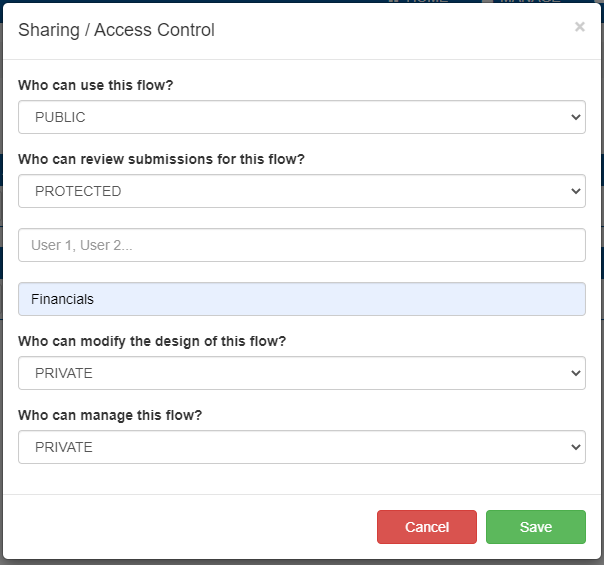 Form Permissions Settings