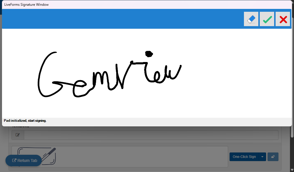 GemView Signature Capture