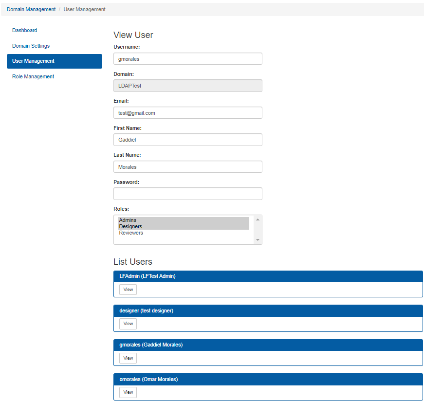 Recognized LDAP Users