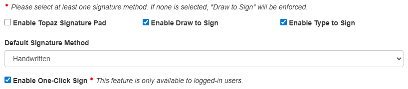 Signature Method Options