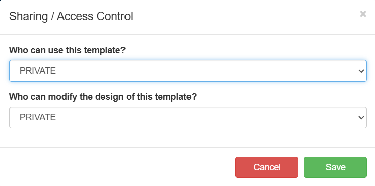 Template Permissions Settings